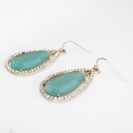 Opal Turquoise Teardrop Pave Earrings